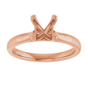 14K Roségoud 6 mm Cushion Verlovings Ring Montuur - Afbeelding 3