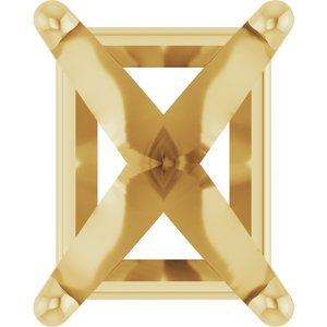 14K Geelgoud 10x8 mm Emerald 4-Prong Zetkop met stift - Afbeelding 2
