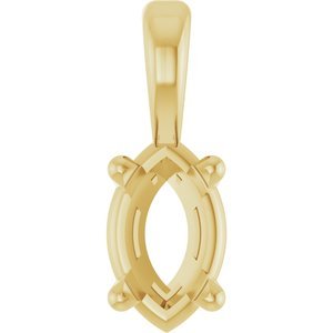 14K Geelgoud 5x3 mm Marquise Hanger Montuur