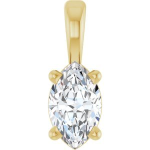 18K Geelgoud 5x3 mm Marquise Hanger Montuur - Afbeelding 5