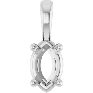 14K Witgoud 5x3 mm Marquise Hanger Montuur
