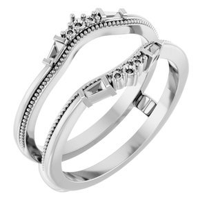 18K Witgoud met zijstenen Art Deco Ring Guard Montuur