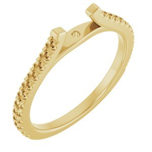 14K Geelgoud 1.3 mm Rond French-Set Cathedral Scheen met stift gat