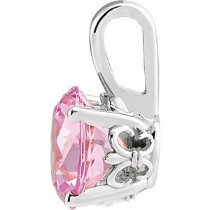 18K Witgoud 10 mm Rond 4-Prong Flora Hanger Montuur - Afbeelding 5