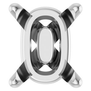 14K Witgoud 7x5 mm Elongated Cushion 4-Prong Zetkop met stift - Afbeelding 2