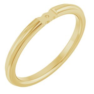 14K Geelgoud 2 mm Half Rond Stepped-Edge Scheen met stift gat Size 7