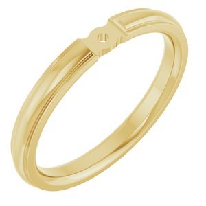 14K Geelgoud 2.5 mm Half Rond Stepped-Edge Scheen met stift gat Size 7