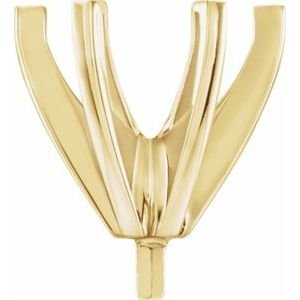 14K Geelgoud 11.0-11.4 mm Rond 6-Prong Hoge Zetkop met stift