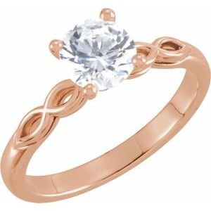 18K Roségoud 7.4 mm Rond Solitair Verlovings Ring Montuur - Afbeelding 3