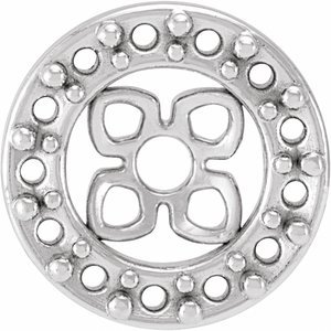 14K Witgoud 6 mm ID Oorbel Jacket Montuur
