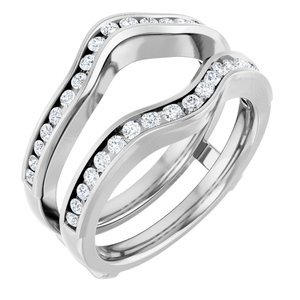 14K Witgoud 1/2 CTW Lab-grown Diamant Ring Guard