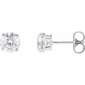 14K Geelgoud 6.5 mm Rond 4-Prong Lichtgewicht Oorbelmontuur - Afbeelding 4