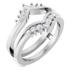 14K Witgoud 1/4 CTW Lab-grown Diamant Ring Guard