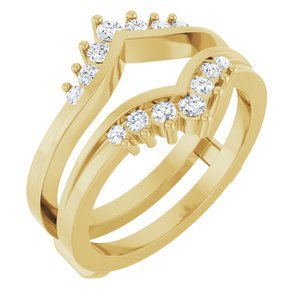 14K Geelgoud 1/4 CTW Lab-grown Diamant Ring Guard
