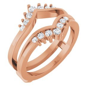 14K Roségoud 1/4 CTW Lab-grown Diamant Ring Guard