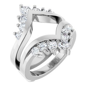 14K Witgoud 1 CTW Lab-grown Diamant Ring Guard