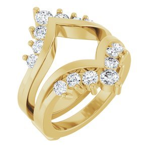 14K Geelgoud 1 CTW Lab-grown Diamant Ring Guard