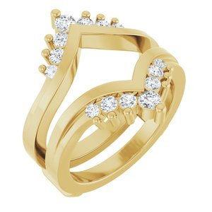 14K Geelgoud 3/8 CTW Lab-grown Diamant Ring Guard