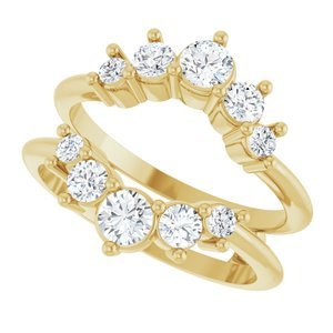 14K Geelgoud 3/4 CTW Lab-grown Diamant Ring Guard - Afbeelding 5