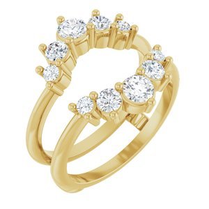 14K Geelgoud 3/4 CTW Lab-grown Diamant Ring Guard