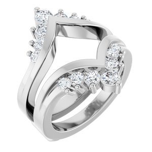 14K Witgoud 3/4 CT Lab-grown Diamant Ring Guard