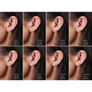 14K Geelgoud 6.5 mm Rond 4-Prong Lichtgewicht Oorbelmontuur - Afbeelding 2