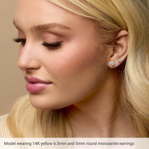 18K Witgoud 5.2 mm Rond 3-Prong Oorbelmontuur - Afbeelding 2