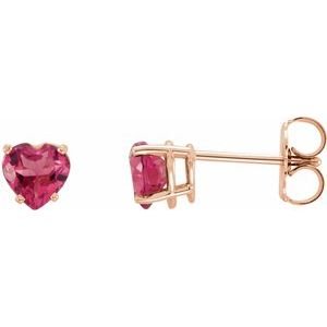 14K Roségoud 8 mm Hart 4-Prong Oorbelmontuur - Afbeelding 2