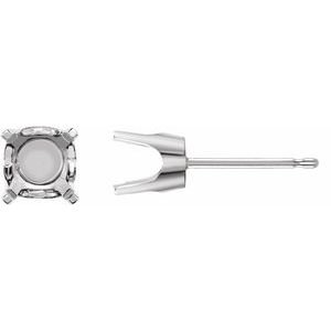 14K Witgoud 4.8 mm Rond 4-Prong Pre-Notched Oorbelmontuur