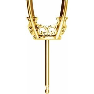 14K Geelgoud 11 mm Rond 4-Prong Vintage-Inspired Scroll Oorbelmontuur