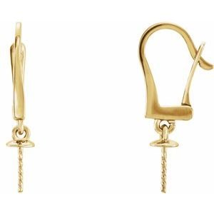14K Geelgoud Brisure Oorbelmontuur voor 5-6.5 mm  Parel