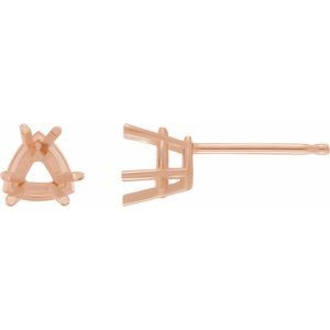 14K Roségoud 7 mm Trilliant Light Oorbelmontuur