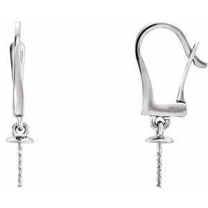 14K Witgoud Brisure Oorbelmontuur voor 5-6.5 mm Parel