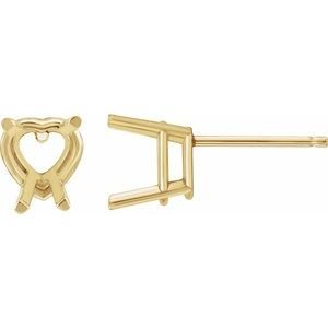 14K Geelgoud 5 mm Hart 4-Prong Oorbelmontuur