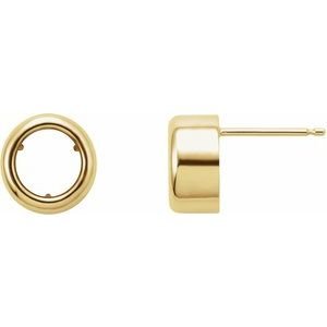14K Geelgoud 4.5 mm Rond Bezel-Set  Oorbelmontuur