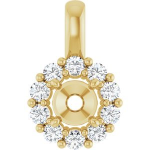 14K Geelgoud 4.4 mm Rond 1/4 CTW Lab-grown Diamant Semi-Gezet Hanger