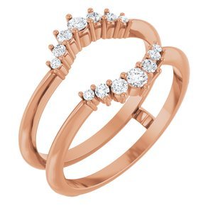 14K Roségoud 1/4 CTW Lab-grown Diamant Ring Guard