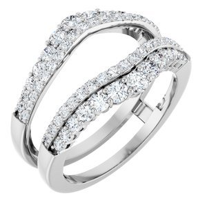 14K Witgoud 1 CTW Lab-grown Diamant Ring Guard