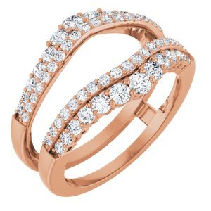 14K Roségoud 1 CTW Lab-grown Diamant Ring Guard