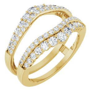 14K Geelgoud 1 CTW Lab-grown Diamant Ring Guard
