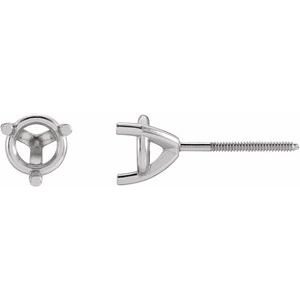 18K Witgoud 5.8 mm Rond 3-Prong Oorbelmontuur